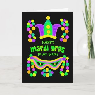 Mardi Gras Greeting Card to Personalise card