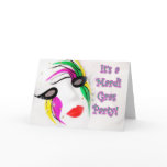 Mardi Gras Invitation White Mask cards