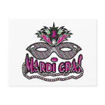 Mardi Gras Mask and Beads postcards