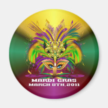 Mardi-Gras-Mask-The-Queen-V-4 Fridge Magnets