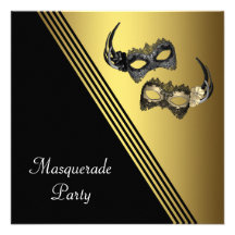 Mardi Gras Masks Masquerade Party Invitations Mask