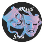 Mardi Gras Masks Round Sticker