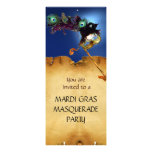 MARDI GRAS MASQUERADE PARTY,  purple blue Personalized Announcement