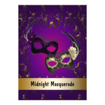 Mardi Gras Masquerade Prom Personalized Invitations