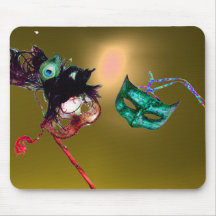 MARDI GRAS MASQUERADE yellow Mousemat