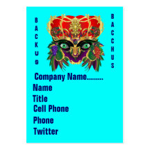 Mardi Gras Mythology Bacchus View Hints Please Business Card Template