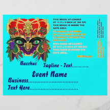 Mardi Gras Mythology Bacchus View Hints Please Personalized Flyer