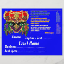 Mardi Gras Mythology Bacchus View Hints Please Personalized Flyer