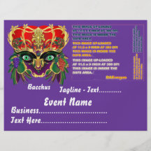 Mardi Gras Mythology Bacchus View Hints Please Full Color Flyer