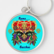 Mardi Gras Mythology Bacchus View Hints Please Keychain