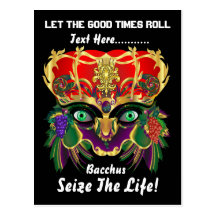 Mardi Gras Mythology Bacchus View Hints Please Postcard