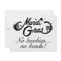 Mardi Gras No Beads No Boobies Invitation