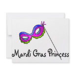 Mardi Gras Princess Mask Personalized Announcements