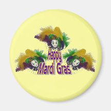 Mardi Gras Trio Refrigerator Magnets