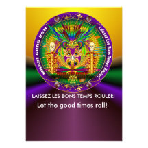 Mardi Gras Witch Doctor-Skull V-1 Personalized Invite