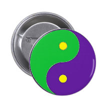 MARDI GRAS YIN YANG SYMBOL PINBACK BUTTONS