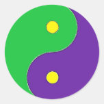 MARDI GRAS YIN YANG SYMBOL STICKER