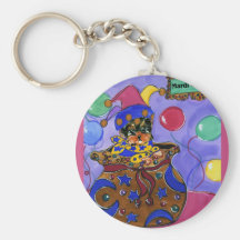 Mardi Gras Yorkie Poo Key Chains