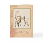 Mare and Foal Vintage Mother's Day Card