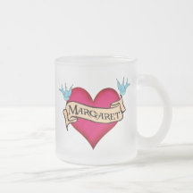 Margaret - Custom Heart Tattoo T-shirts & Gifts Mug
