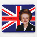 Margaret Thatcher - British Flag. mousepads