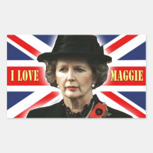 Margaret Thatcher I Love Maggie Rectangle Sticker