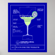 Margarita Blue Print Poster