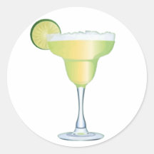 Margarita Time Round Stickers