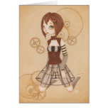 Margo - COLOR ME inside - Steampunk girl card