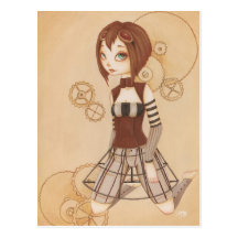 Margo - Steampunk Post Card