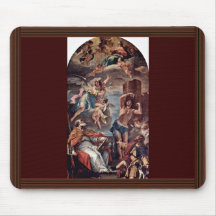 Maria Gloria With Archangel Gabriel And St. Eusebi Mousepads