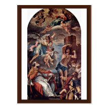 Maria Gloria With Archangel Gabriel And St. Eusebi Postcards