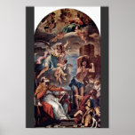 Maria Gloria With Archangel Gabriel And St. Eusebi Print