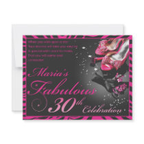 Maria's Fabulous 30th Custom Invites