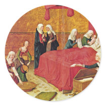 Marie Altar Middle Panel Top Left: Birth Of The Vi Round Sticker