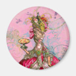Marie Antoinette Hot Pink & Peacock Refrigerator Magnet