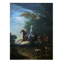 Marie Antoinette Hunting by Louis Auguste Brun Postcards