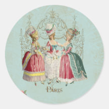 Marie Antoinette Ladies in Waiting Round Sticker