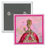 Marie Antoinette Let them eat cake & Peacock Pinback Button