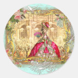 Marie Antoinette Party at Versailles in Aqua Round Sticker