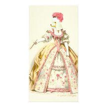 Marie Antoinette Poodle Fashion Plate Stationery Picture Card