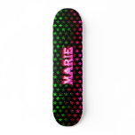 Marie skateboard pink fire and flames design