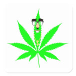 Marijuana Nerd Leaf Sticker