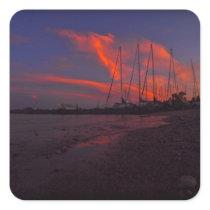 Marina Sunset Square Sticker