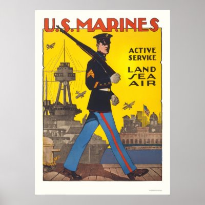 Marines - active service - land, sea, air print by lc_wpa