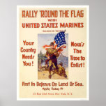 Marines - Rally 'round the flag Posters