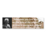 Mark Twain Pause & Reflect Quote bumper stickers