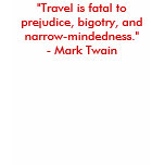 Mark Twain travel quote on back of shirt