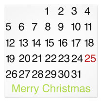 Mark Your Calendars Christmas Flat Card invitations