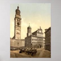 Market Place, Augsburg, Bavaria, Germany Posters